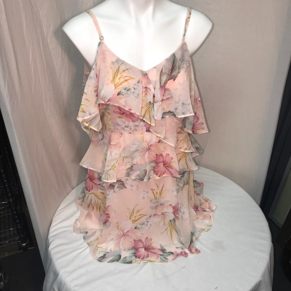 Women's Peach Floral Dress